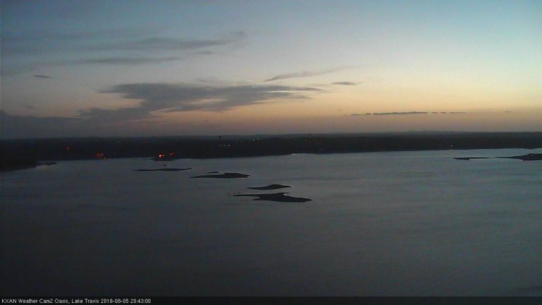 Lake Travis webcam, August 5, 2018 7:45 PM CT