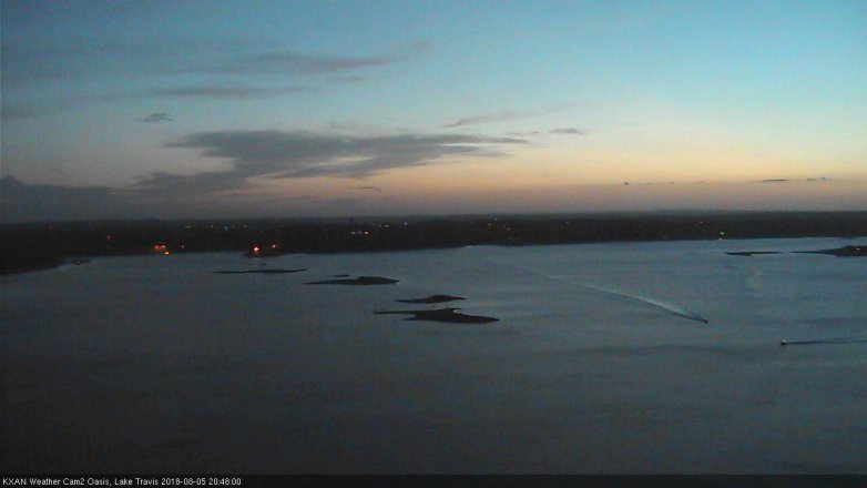 Lake Travis webcam, August 5, 2018 7:50 PM CT