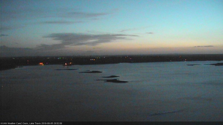 Lake Travis webcam, August 5, 2018 7:55 PM CT