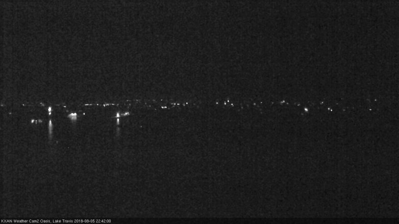 Lake Travis webcam, August 5, 2018 9:45 PM CT