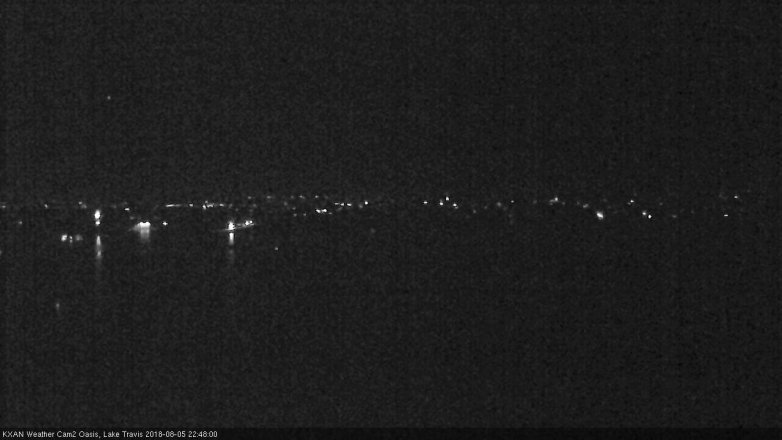 Lake Travis webcam, August 5, 2018 9:50 PM CT