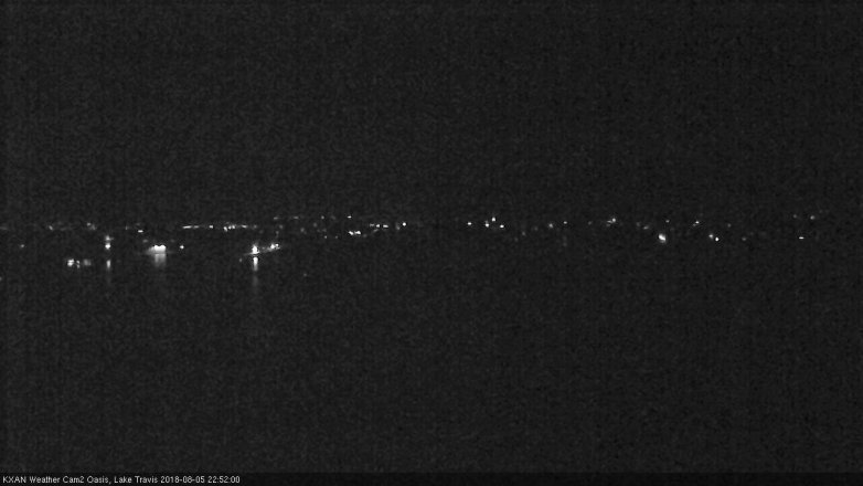 Lake Travis webcam, August 5, 2018 9:55 PM CT