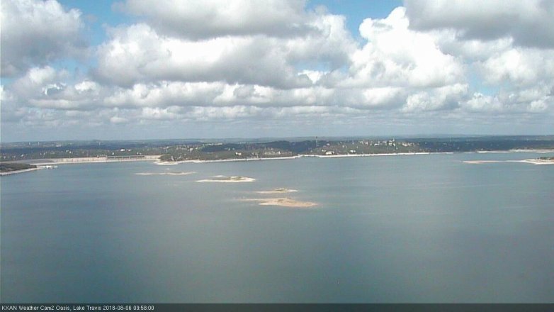 Lake Travis webcam, August 6, 2018 9:00 AM CT