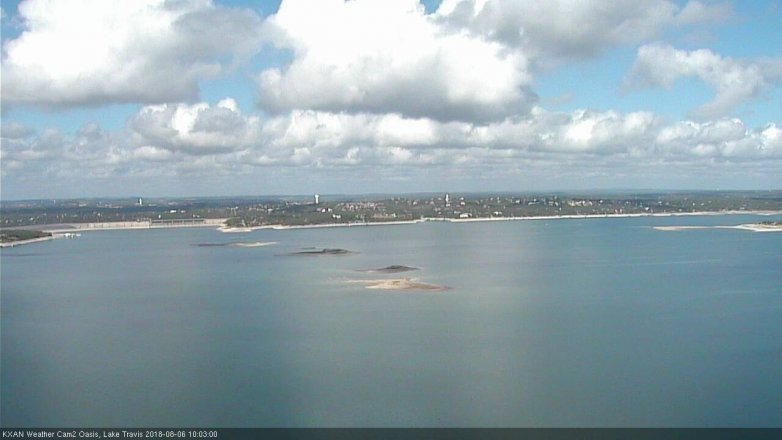 Lake Travis webcam, August 6, 2018 9:05 AM CT