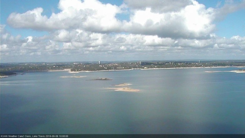 Lake Travis webcam, August 6, 2018 9:10 AM CT