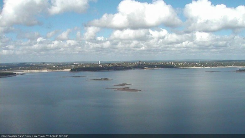 Lake Travis webcam, August 6, 2018 9:20 AM CT