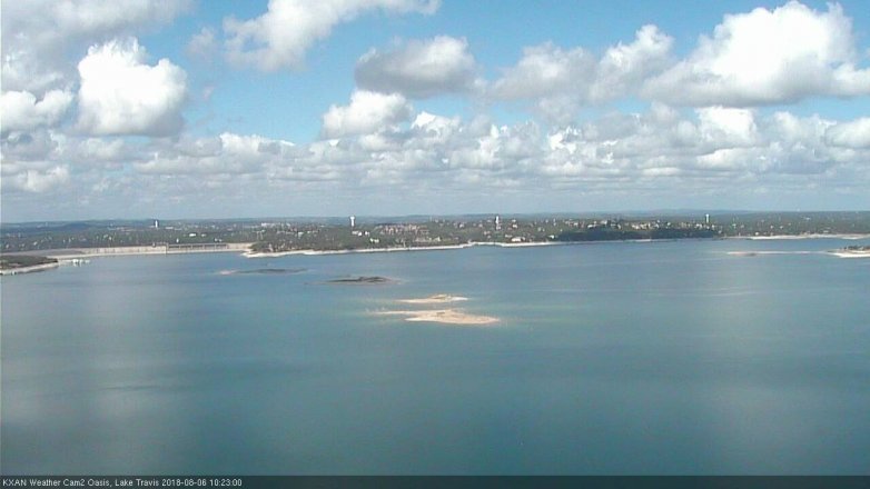 Lake Travis webcam, August 6, 2018 9:25 AM CT