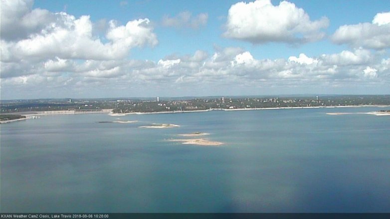 Lake Travis webcam, August 6, 2018 9:30 AM CT