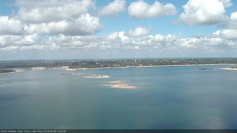 Lake Travis webcam, August 6, 2018 9:35 AM CT