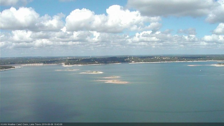 Lake Travis webcam, August 6, 2018 9:45 AM CT