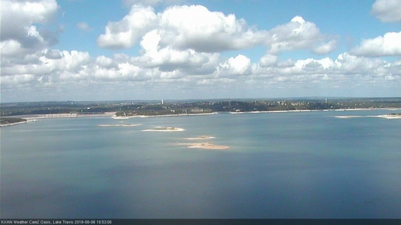 Lake Travis webcam, August 6, 2018 9:55 AM CT