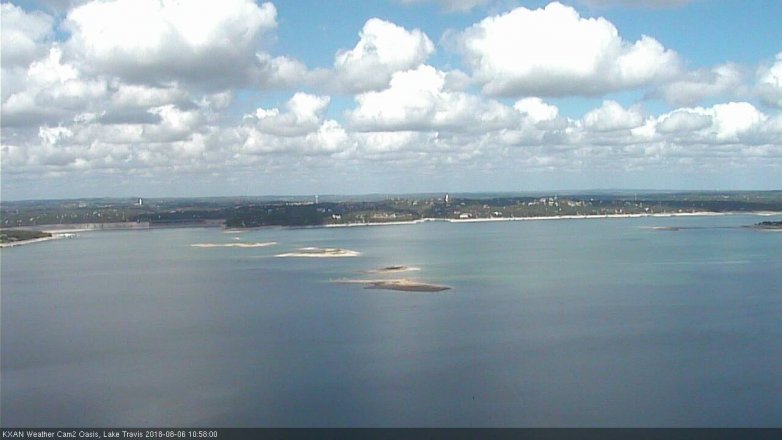 Lake Travis webcam, August 6, 2018 10:00 AM CT