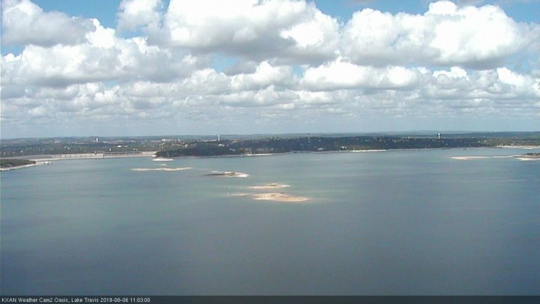 Lake Travis webcam, August 6, 2018 10:05 AM CT