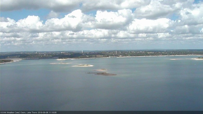 Lake Travis webcam, August 6, 2018 10:20 AM CT