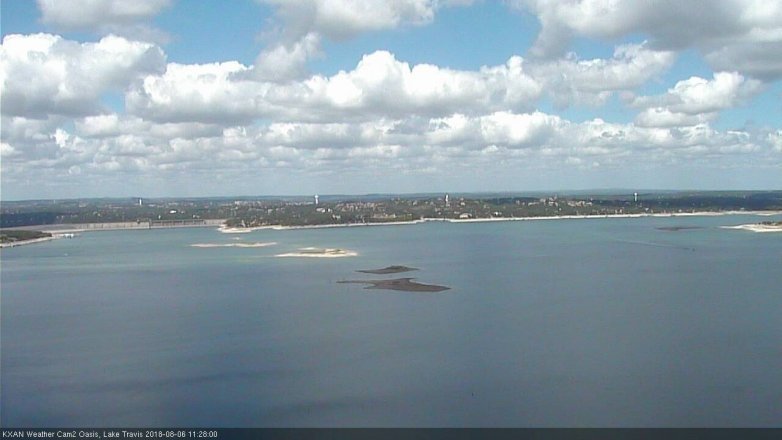 Lake Travis webcam, August 6, 2018 10:30 AM CT