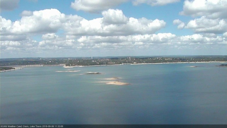 Lake Travis webcam, August 6, 2018 10:35 AM CT