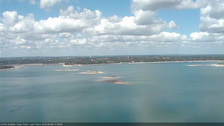 Lake Travis webcam, August 6, 2018 10:40 AM CT