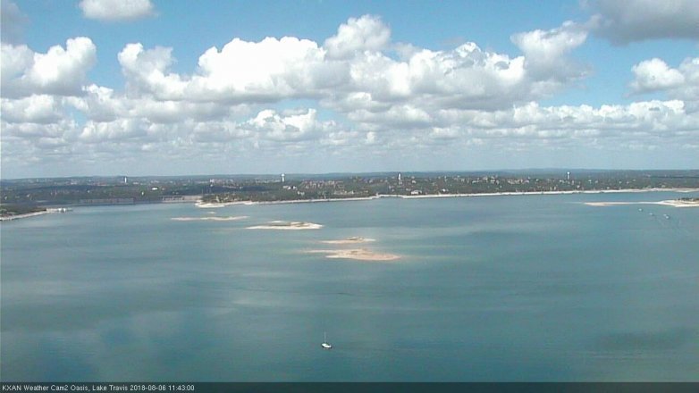 Lake Travis webcam, August 6, 2018 10:45 AM CT