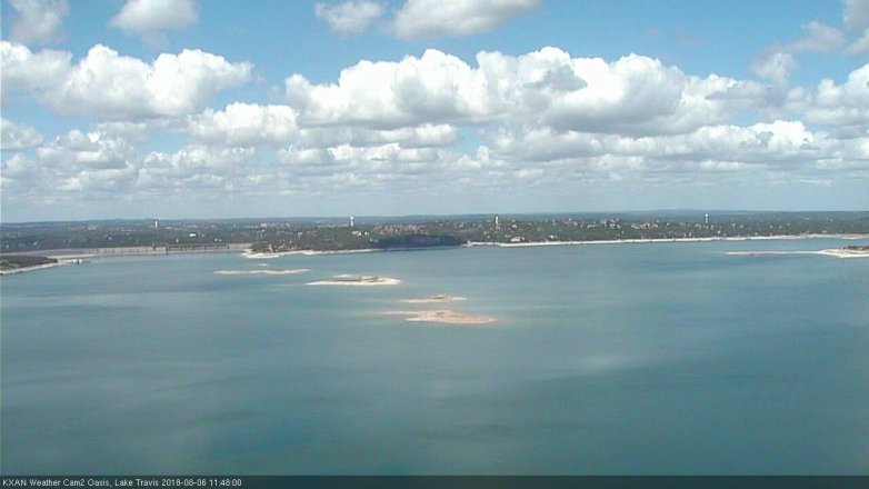 Lake Travis webcam, August 6, 2018 10:50 AM CT