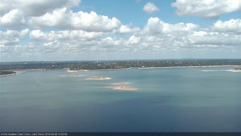 Lake Travis webcam, August 6, 2018 11:05 AM CT