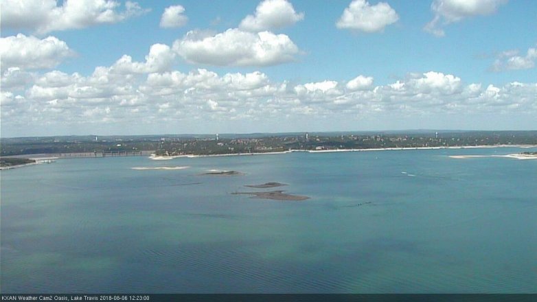 Lake Travis webcam, August 6, 2018 11:25 AM CT