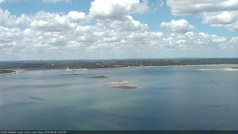Lake Travis webcam, August 6, 2018 12:00 PM CT