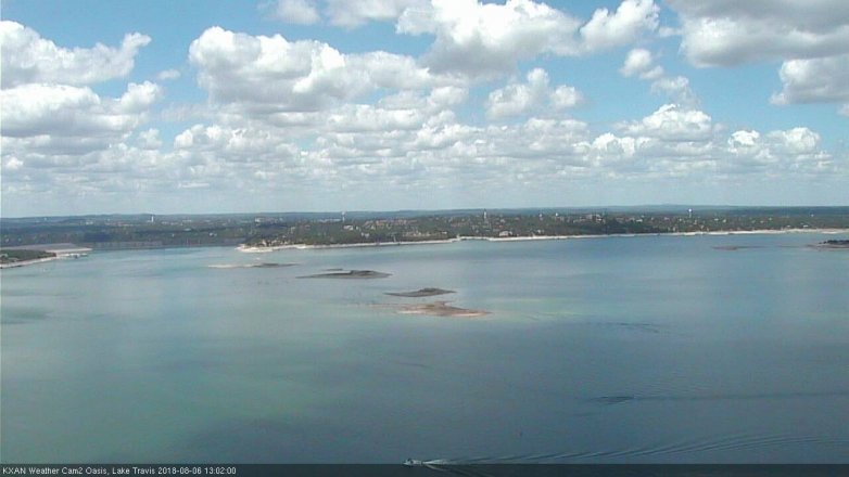 Lake Travis webcam, August 6, 2018 12:05 PM CT