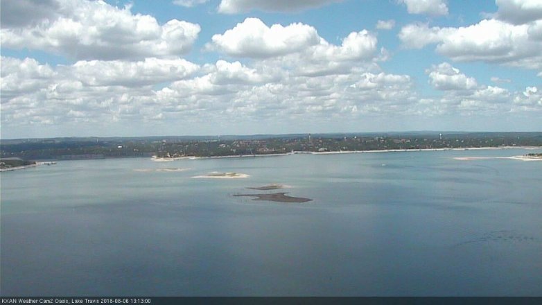 Lake Travis webcam, August 6, 2018 12:15 PM CT
