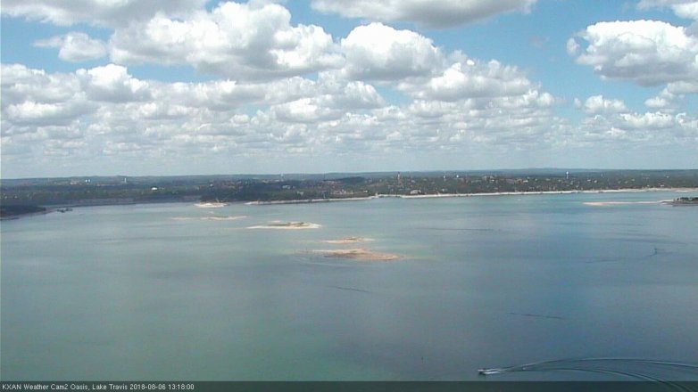 Lake Travis webcam, August 6, 2018 12:20 PM CT