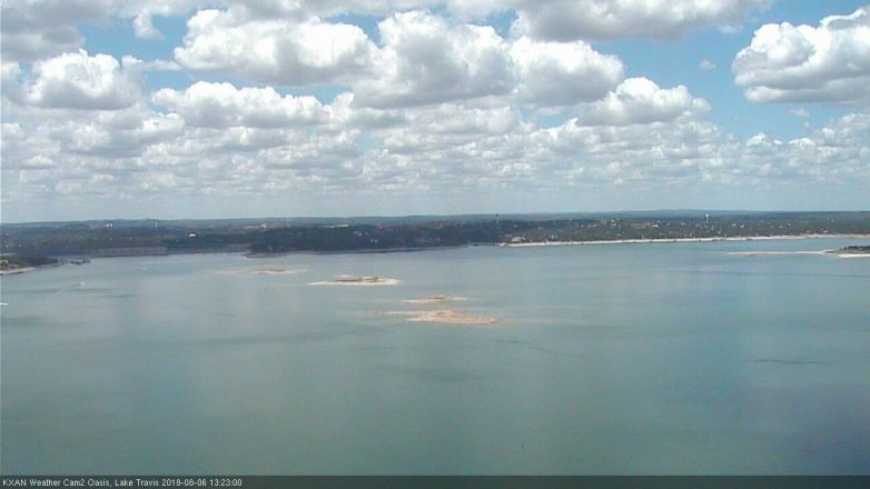 Lake Travis webcam, August 6, 2018 12:25 PM CT