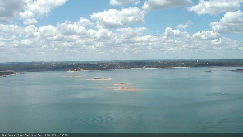 Lake Travis webcam, August 6, 2018 12:45 PM CT