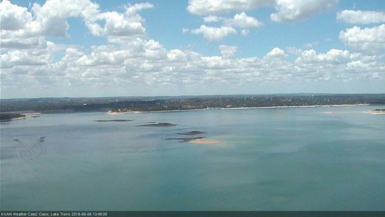 Lake Travis webcam, August 6, 2018 12:50 PM CT