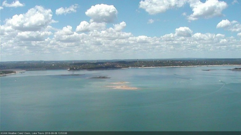 Lake Travis webcam, August 6, 2018 12:55 PM CT