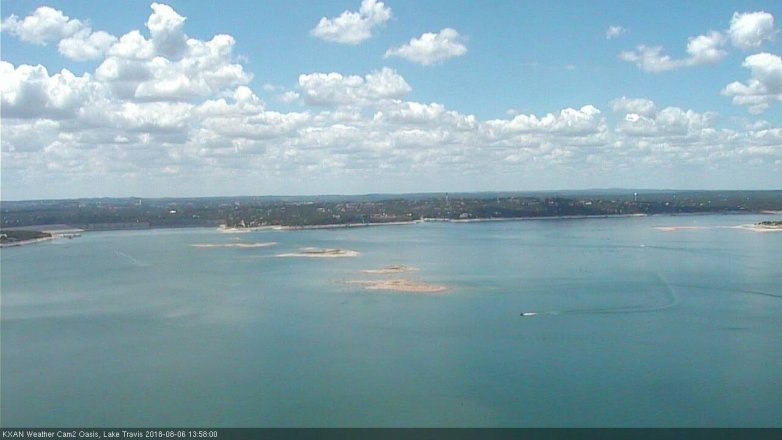 Lake Travis webcam, August 6, 2018 1:00 PM CT