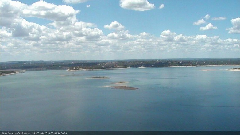 Lake Travis webcam, August 6, 2018 1:05 PM CT