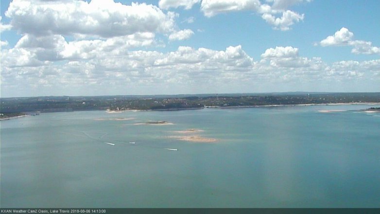 Lake Travis webcam, August 6, 2018 1:15 PM CT
