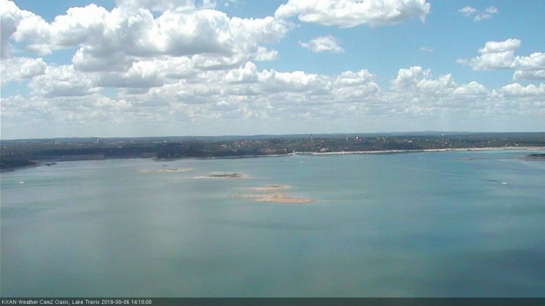Lake Travis webcam, August 6, 2018 1:20 PM CT