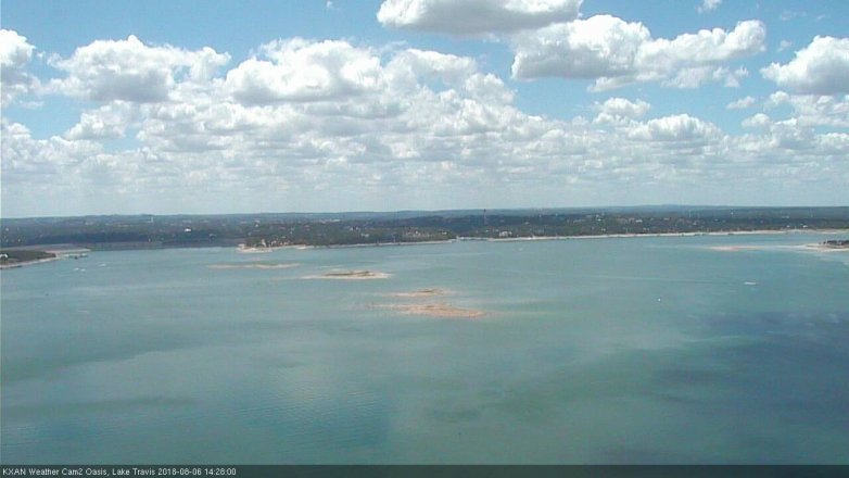 Lake Travis webcam, August 6, 2018 1:30 PM CT