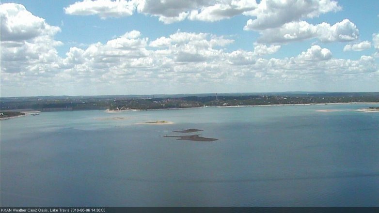 Lake Travis webcam, August 6, 2018 1:40 PM CT