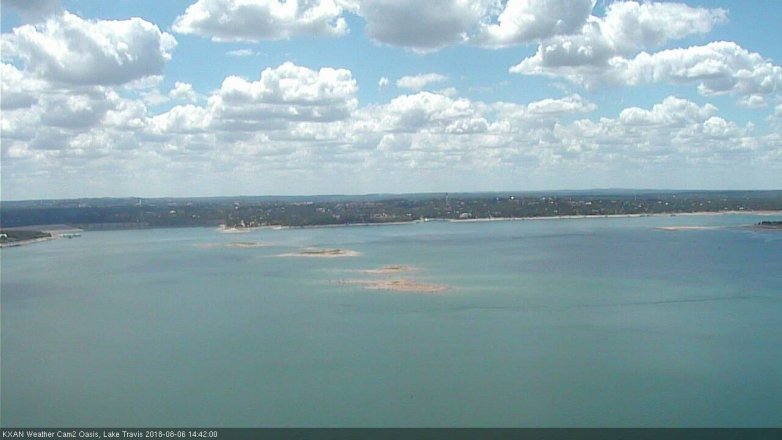 Lake Travis webcam, August 6, 2018 1:45 PM CT