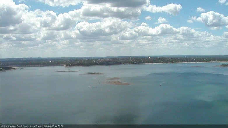Lake Travis webcam, August 6, 2018 1:55 PM CT