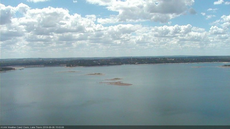 Lake Travis webcam, August 6, 2018 2:05 PM CT