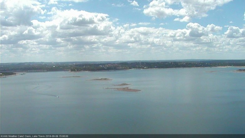 Lake Travis webcam, August 6, 2018 2:10 PM CT