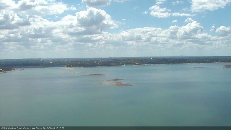 Lake Travis webcam, August 6, 2018 2:15 PM CT