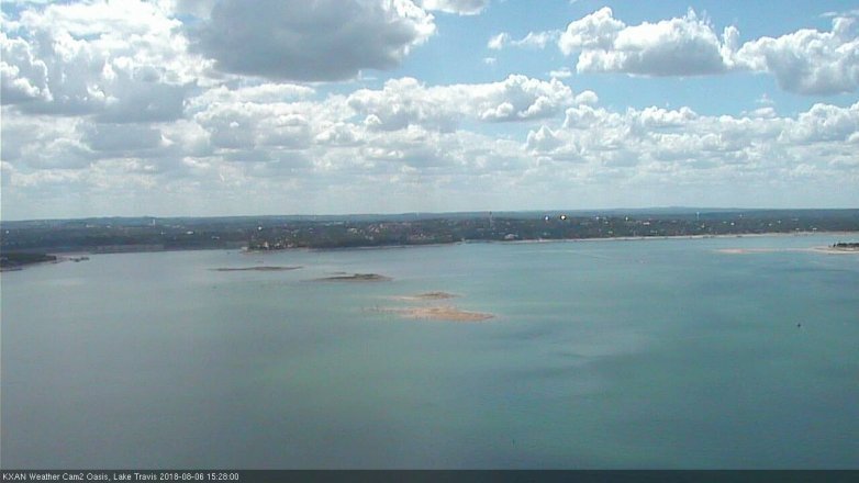 Lake Travis webcam, August 6, 2018 2:30 PM CT