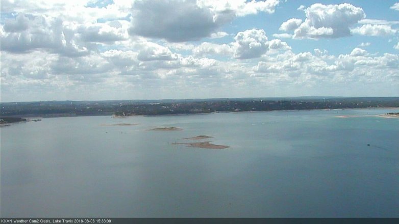Lake Travis webcam, August 6, 2018 2:35 PM CT