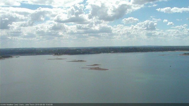 Lake Travis webcam, August 6, 2018 2:45 PM CT