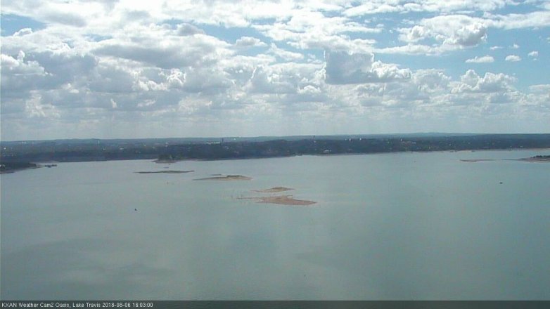 Lake Travis webcam, August 6, 2018 3:05 PM CT