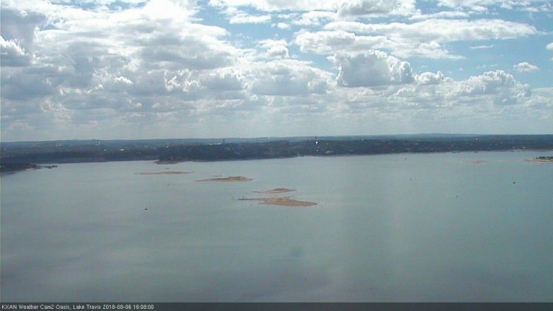 Lake Travis webcam, August 6, 2018 3:10 PM CT