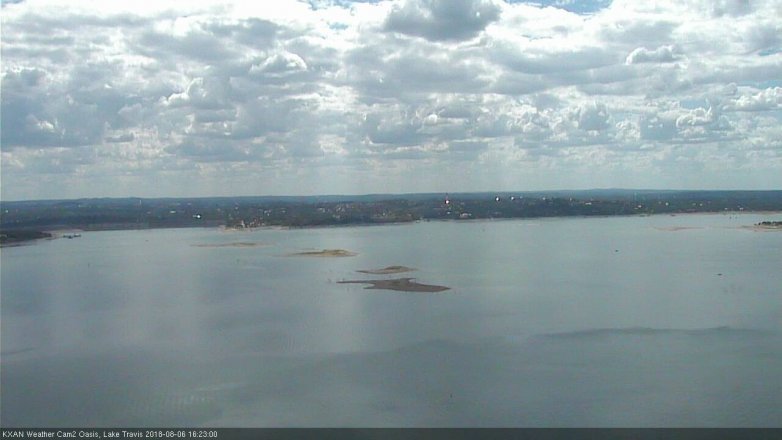 Lake Travis webcam, August 6, 2018 3:25 PM CT